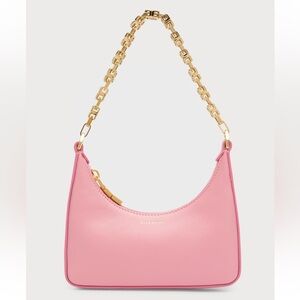 GIVENCHY Mini Moon Cut Out Leather Bag in pink and gold